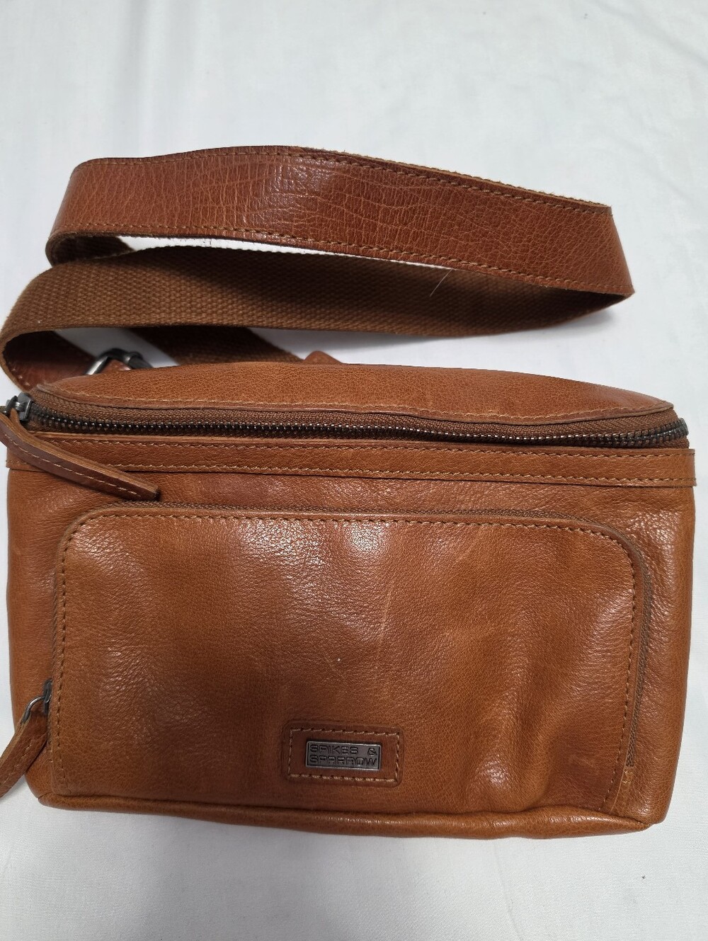 Spikes & Sparrow Brown Leather Crossbody Bag - Picture 7 of 7
